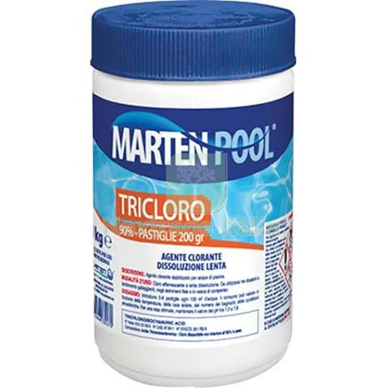 3PZ Tricloro x Piscina Pastiglie Marten KG 1=5XGR 200 KG 1=5xGr.200 — Trattamento acqua piscina — rif. FERX.VIR6110253 3PZ Tricloro x Piscina Pastiglie Marten KG 1=5XGR 200 KG 1=5xGr.200 — Trattamento acqua piscina — rif. FERX.VIR6110253