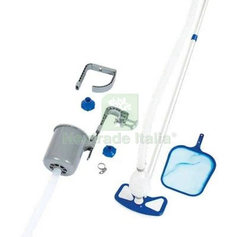 Kit Pulizia Piscina Deluxe 58237 Bestway SCOPA+RETINO+TUBO+MANICO+ADATTATORI+SKIMMER — Tempo libero outdoor — rif. FERX.VIR6110961 Kit Pulizia Piscina Deluxe 58237 Bestway SCOPA+RETINO+TUBO+MANICO+ADATTATORI+SKIMMER — Tempo libero outdoor — rif. FERX.VIR6110961