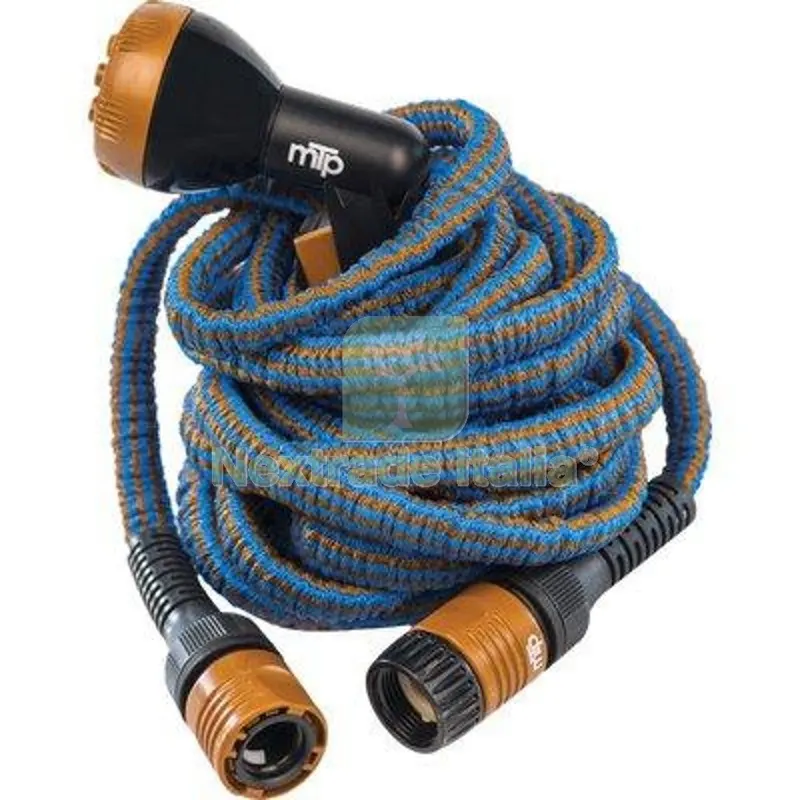 Tubo Irrigazione Estensibile Wally Italy MT 7,5/15 Bronzo/Azzurro +RACCORDI+SPRUZZATORE Colore Bronzo/Azzurro L MT 7,5>15 — Irrigazione — rif. FERX.VIR6119402