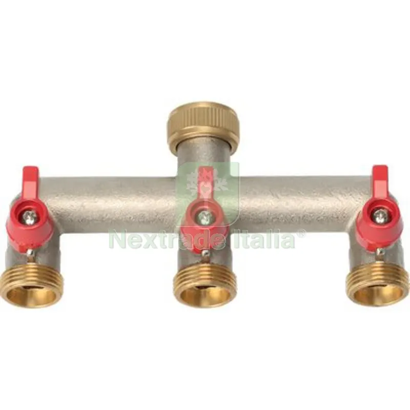PRESA A RUBINETTO OTTONE 3 USCITE FILETTATE STARS 3/4F DIAMETRO POLLICI 3/4 — Rubinetti e valvole — rif. FERX.VIR6131115