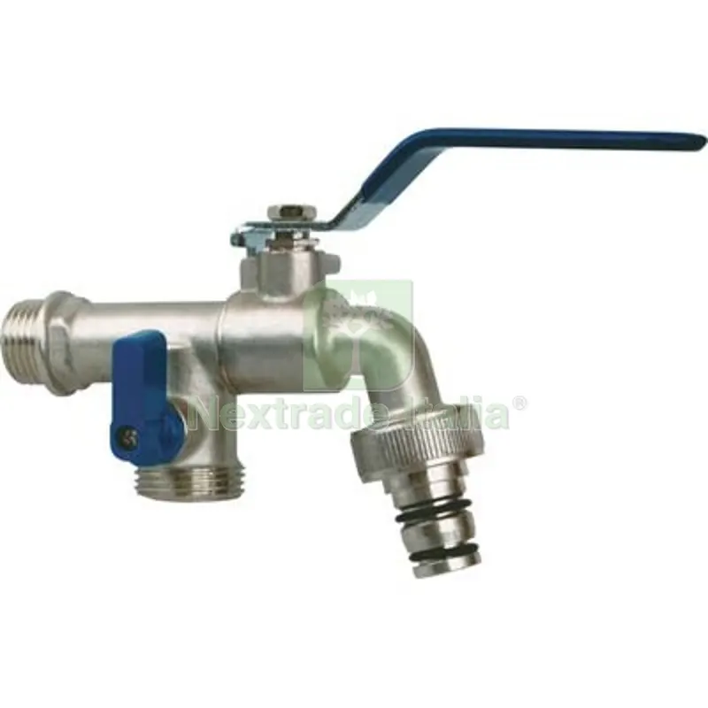 Rubinetto a Sfera + Doppia Uscita Stars Attacco 1/2M Uscite 3/4M+INNESTO Rapido Diametro Pollici 1/2"x3/4" — Rubinetti e valvole — rif. FERX.VIR6131123 Rubinetto a Sfera + Doppia Uscita Stars Attacco 1/2M Uscite 3/4M+INNESTO Rapido Diametro Pollici 1/2"x3/4" — Rubinetti e valvole — rif. FERX.VIR6131123