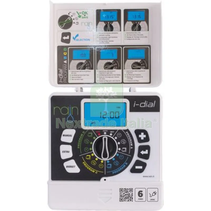 Centralina Irrigazione I-Dial Interno Rain Zone 6 Volt 220/24 Trasf Esterno Stazioni 6 — Irrigazione — rif. FERX.VIR6180058 Centralina Irrigazione I-Dial Interno Rain Zone 6 Volt 220/24 Trasf Esterno Stazioni 6 — Irrigazione — rif. FERX.VIR6180058