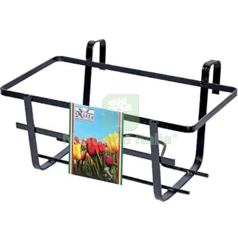5PZ Balconiera Geranio Fissa Ferro Battuto Vern Nero CM 40X28 H.CM 18 CM 40x22x16 — Vasi e fioriere — rif. FERX.VIR6222042