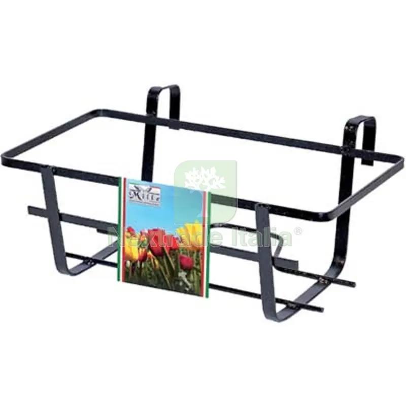 5PZ Balconiera Geranio Fissa Ferro Battuto Vern Nero CM 50X28 H.CM 18 CM 50x22x16 — Vasi e fioriere — rif. FERX.VIR6222052 5PZ Balconiera Geranio Fissa Ferro Battuto Vern Nero CM 50X28 H.CM 18 CM 50x22x16 — Vasi e fioriere — rif. FERX.VIR6222052