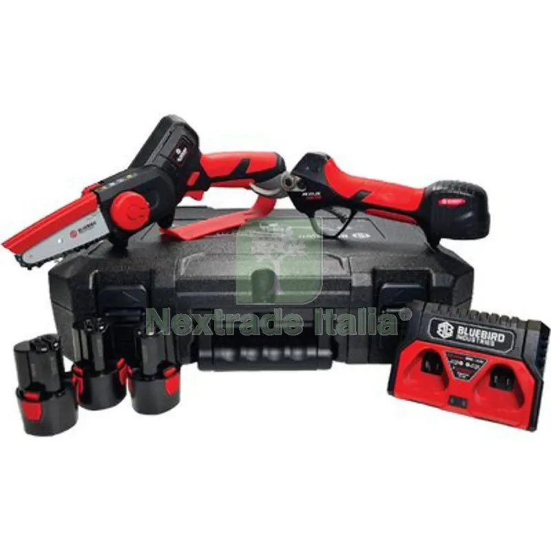 Kit Forbice PS23-25 + Mini Sega CS22-04 Bluebird Volt 12,6X3 AH 2,0 + Valigetta — Attrezzi da giardino — rif. FERX.VIR6227640 Kit Forbice PS23-25 + Mini Sega CS22-04 Bluebird Volt 12,6X3 AH 2,0 + Valigetta — Attrezzi da giardino — rif. FERX.VIR6227640