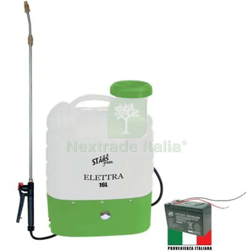 POMPA A SPALLA BATTERIA ELETTRA 16 STARS LT 16 PB/ACIDO VOLT 12 AH 9 — Irrigazione — rif. FERX.VIR6322604 POMPA A SPALLA BATTERIA ELETTRA 16 STARS LT 16 PB/ACIDO VOLT 12 AH 9 — Irrigazione — rif. FERX.VIR6322604
