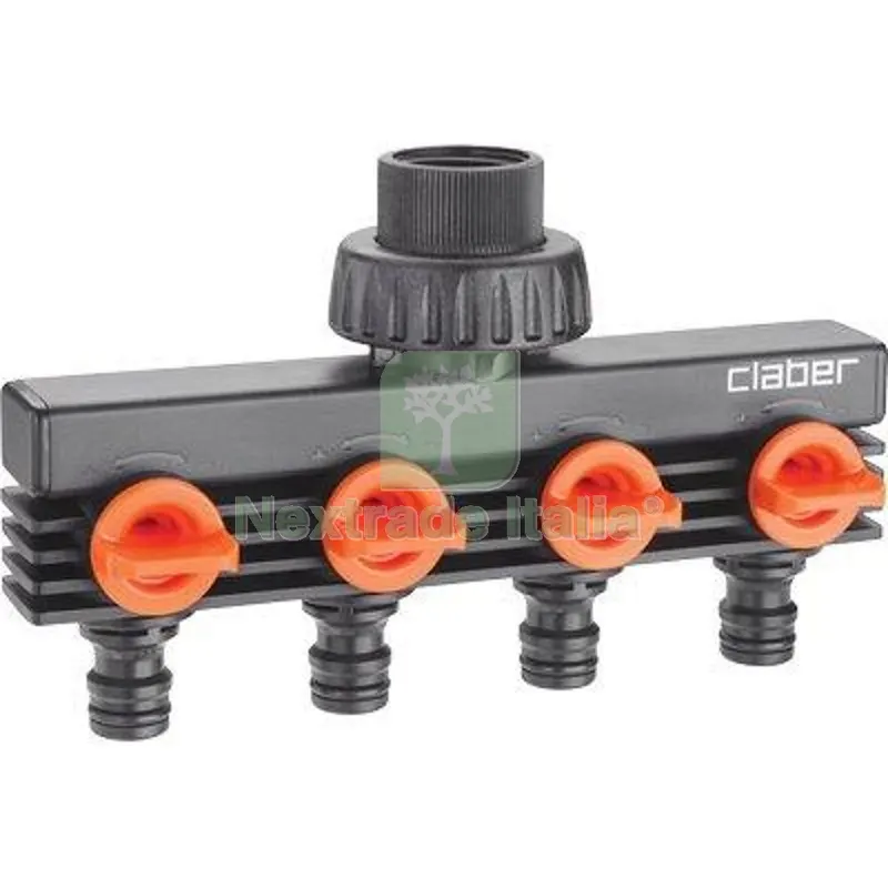 Presa a Rubinetto + 4 Innesti Rapidi Claber 3/4F Self 8581 Diametro Pollici 3/4" — Rubinetti e valvole — rif. FERX.VIR6600016