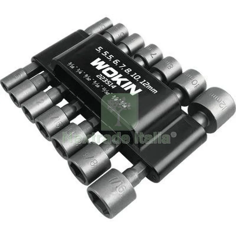 2PZ INSERTI A BUSSOLA ESAGONALI AVVITAT 223514 WOKIN ATTACCO 1/4F MM 38 CF=PZ 14 — Chiavi e bussole — rif. FERX.VIR7002704