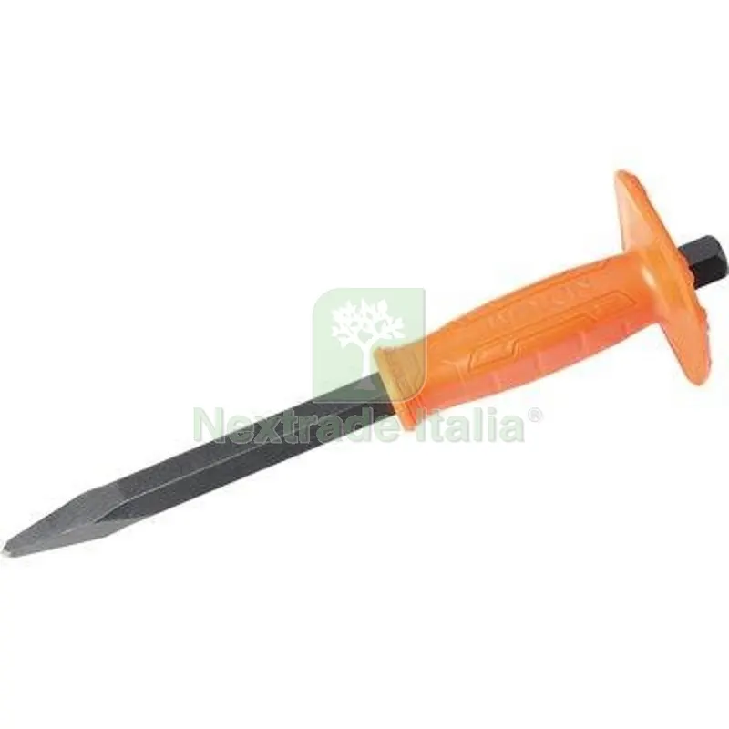 3PZ Scalpello Muratore a Punta + Salvamano 2550 Wokin Acciaio Forgiato MM 250X16X4 255010 — Misurazione e taglio manuale — rif. FERX.VIR7004704 3PZ Scalpello Muratore a Punta + Salvamano 2550 Wokin Acciaio Forgiato MM 250X16X4 255010 — Misurazione e taglio manuale — rif. FERX.VIR7004704