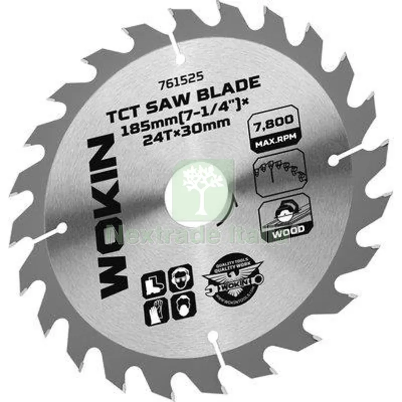 LAMA CIRCOLARE X LEGNO 761525 WOKIN MM 185X30 DENTI 24 — Punte, frese e dischi — rif. FERX.VIR7006201