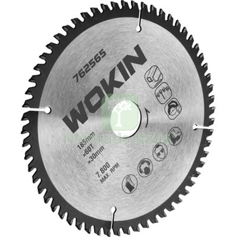 LAMA CIRCOLARE X ALLUMINIO 762565 WOKIN MM 185X30 DENTI 60 — Punte, frese e dischi — rif. FERX.VIR7006203 LAMA CIRCOLARE X ALLUMINIO 762565 WOKIN MM 185X30 DENTI 60 — Punte, frese e dischi — rif. FERX.VIR7006203