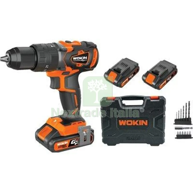 Trapano a Percussione Batt GP20V 620160 Wokin Volt 20X2 AH 2,0 + Accessori + Valigia — Trapani e avvitatori — rif. FERX.VIR7006324 Trapano a Percussione Batt GP20V 620160 Wokin Volt 20X2 AH 2,0 + Accessori + Valigia — Trapani e avvitatori — rif. FERX.VIR7006324
