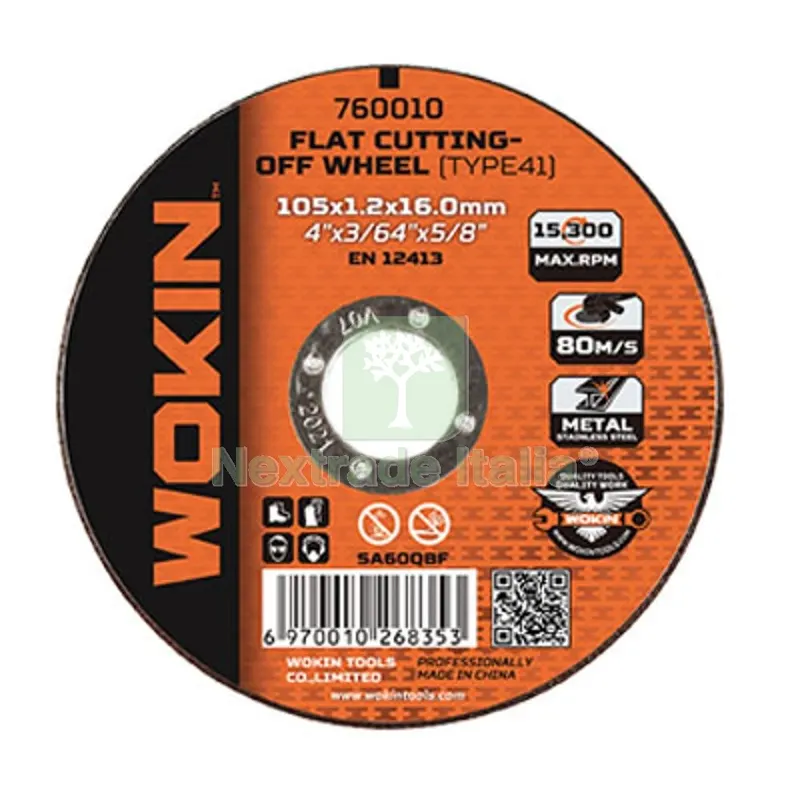 50PZ Disco Abrasivo Taglio Ferro 760 Wokin MM 115X22,2 H.MM 1 760011 S MM 1,0 — Punte, frese e dischi — rif. FERX.VIR7006780 50PZ Disco Abrasivo Taglio Ferro 760 Wokin MM 115X22,2 H.MM 1 760011 S MM 1,0 — Punte, frese e dischi — rif. FERX.VIR7006780