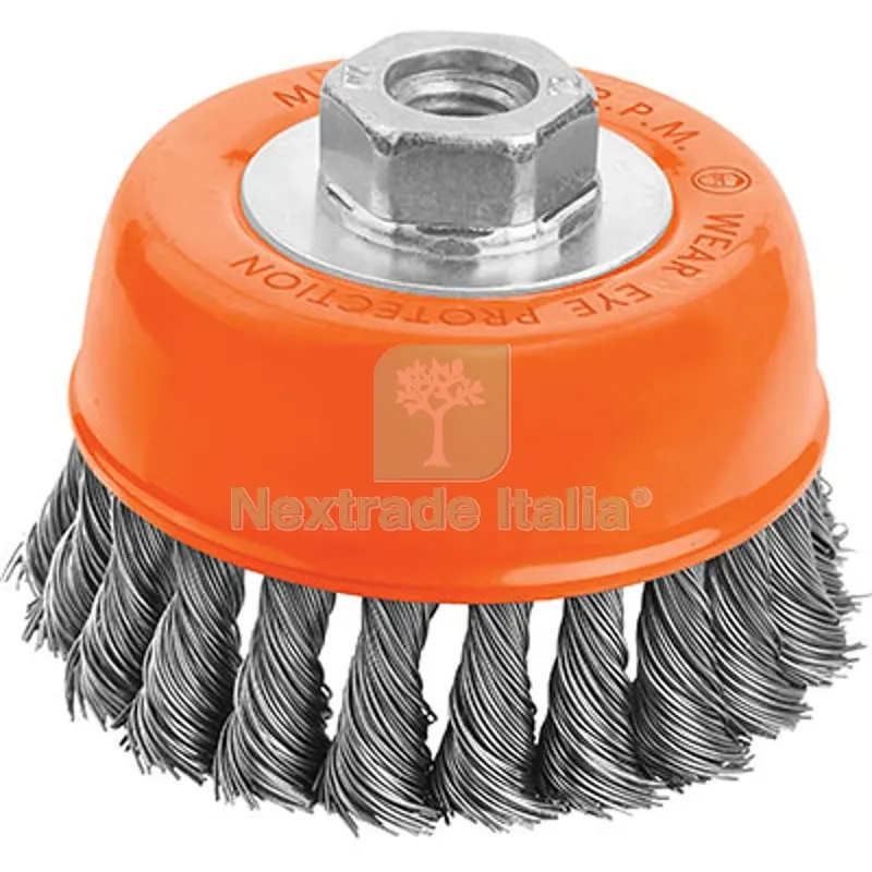 2PZ Spazzola Acciaio Ritorto a Tazza + FIL 7701 Wokin MM 125 F.M14 770105 — Marchi utensili elettrici — rif. FERX.VIR7006795 2PZ Spazzola Acciaio Ritorto a Tazza + FIL 7701 Wokin MM 125 F.M14 770105 — Marchi utensili elettrici — rif. FERX.VIR7006795