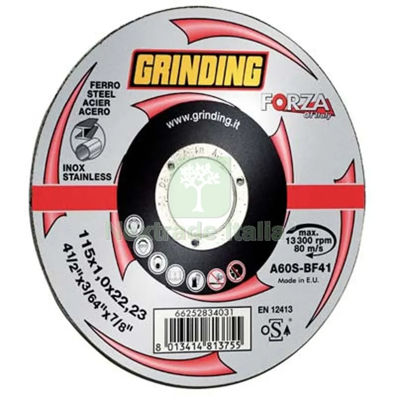 25PZ DISCO ABRASIVO TAGLIO FERRO FORZA GRINDING MM 230X22,2 H.MM 1,9 — Punte, frese e dischi — rif. FERX.VIR7132520 25PZ DISCO ABRASIVO TAGLIO FERRO FORZA GRINDING MM 230X22,2 H.MM 1,9 — Punte, frese e dischi — rif. FERX.VIR7132520