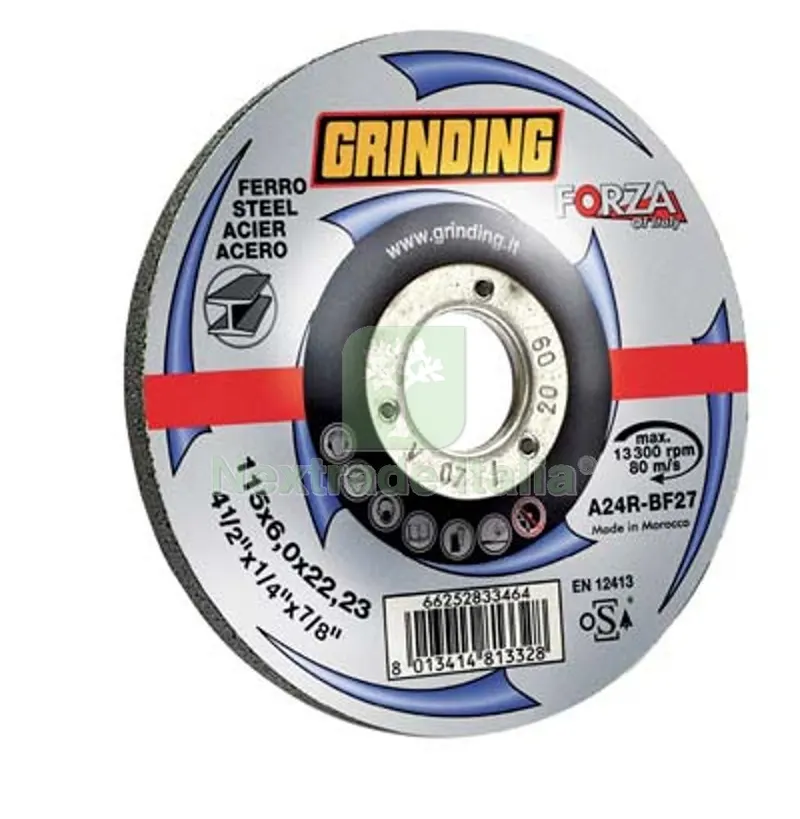 10PZ DISCO ABRASIVO SBAVO FERRO FORZA GRINDING MM 230X22,2 H.MM 6,0 — Punte, frese e dischi — rif. FERX.VIR7132522