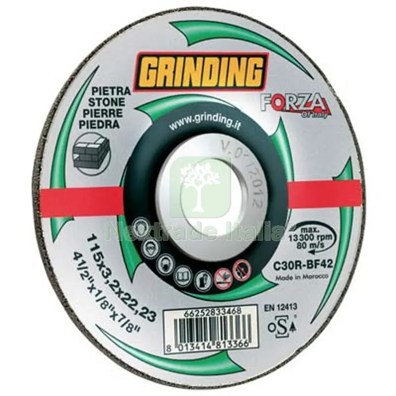 25PZ Disco Abrasivo Taglio Marmo Forza Grinding MM 115X22,2,2 H.MM 3,2 — Punte, frese e dischi — rif. FERX.VIR7132717
