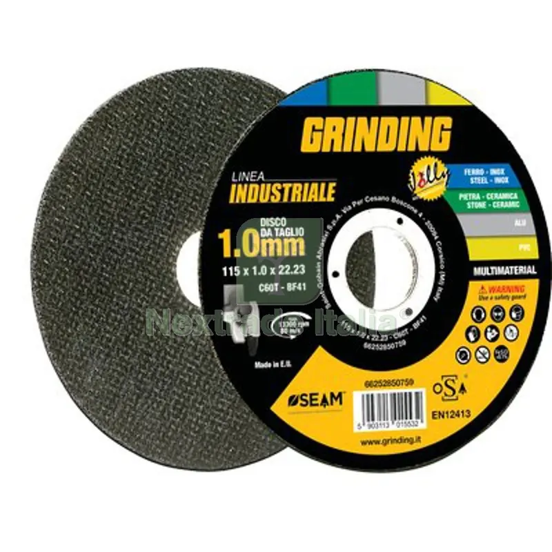 80PZ DISCO ABRASIVO JOLLY INDUSTRIAL GRINDING MM 115X22,2 H.MM 1,6 — Punte, frese e dischi — rif. FERX.VIR7132802