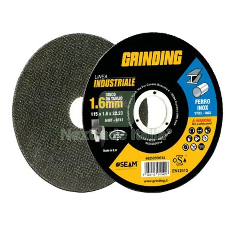 100PZ Disco Abrasivo Taglio Ferro Industrial Grinding MM 115X22,2 H.MM 1,0 — Punte, frese e dischi — rif. FERX.VIR7132820 100PZ Disco Abrasivo Taglio Ferro Industrial Grinding MM 115X22,2 H.MM 1,0 — Punte, frese e dischi — rif. FERX.VIR7132820