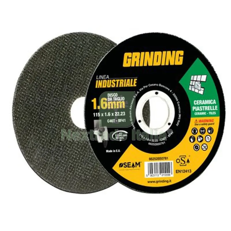 80PZ DISCO ABRASIVO TAGLIO CERAMICA INDUSTRIAL GRINDING MM 115X22,2 H.MM 1,6 — Punte, frese e dischi — rif. FERX.VIR7132828