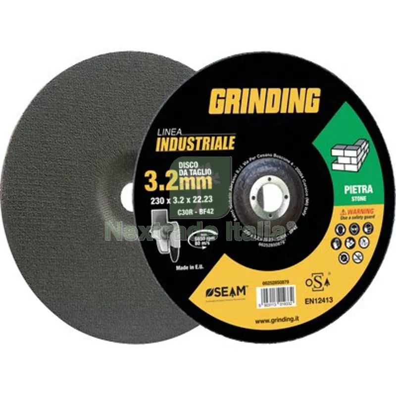 20PZ DISCO ABRASIVO TAGLIO PIETRA INDUSTRIAL GRINDING MM 230X22,2 H.MM 3,2 — Punte, frese e dischi — rif. FERX.VIR7132833 20PZ DISCO ABRASIVO TAGLIO PIETRA INDUSTRIAL GRINDING MM 230X22,2 H.MM 3,2 — Punte, frese e dischi — rif. FERX.VIR7132833