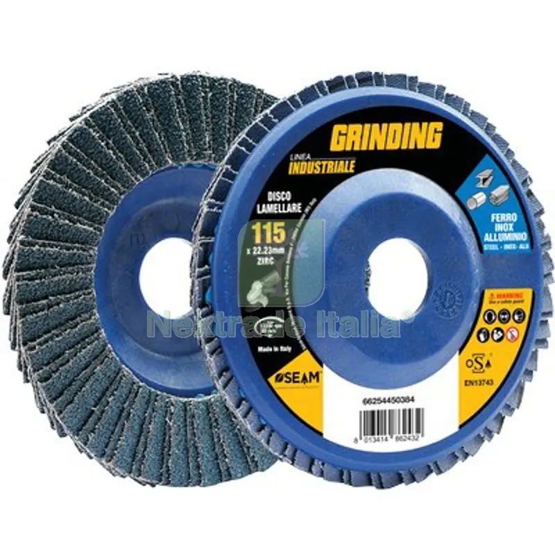 10PZ Disco Lamelle Radiali Zirconio Industrial Grinding MM 115X22,2 Grana 60 — Punte, frese e dischi — rif. FERX.VIR7132836