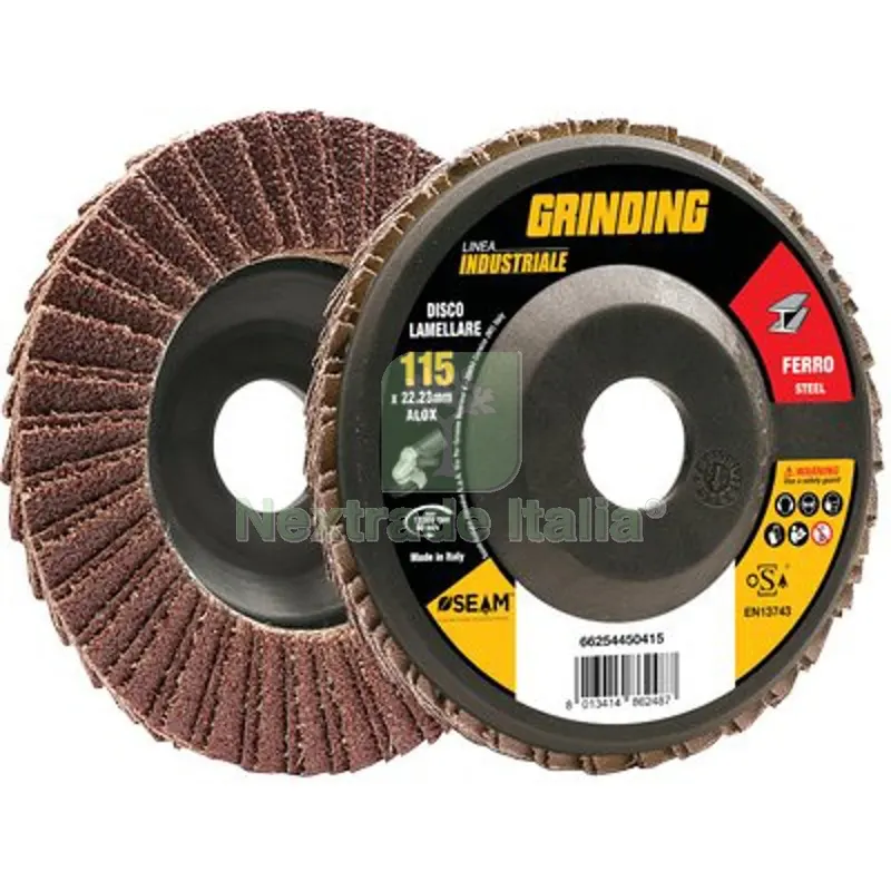 10PZ DISCO LAMELLE RADIALI CORINDON INDUSTRIAL GRINDING MM 115X22,2 GRANA 80 — Punte, frese e dischi — rif. FERX.VIR7132842