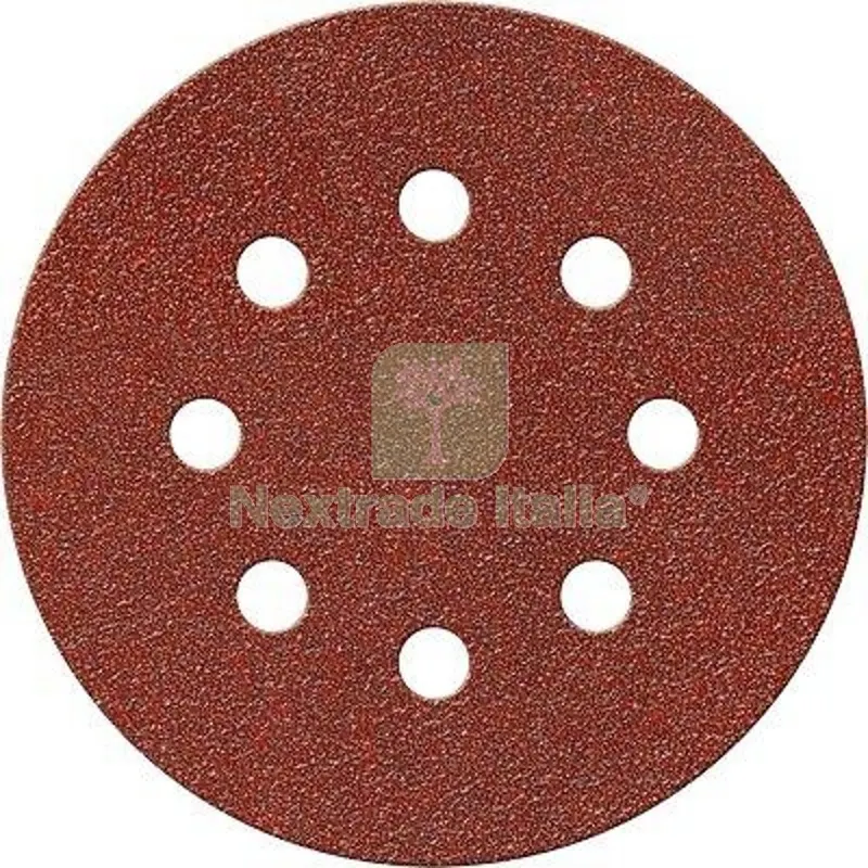 DISCO ABRASIVO FIBRATO VELCRATO 8 FORI IMPERIAL MM 125X22,2 GRANA 180 CF=PZ 100 GR 180 — Punte, frese e dischi — rif. FERX.VIR7132946