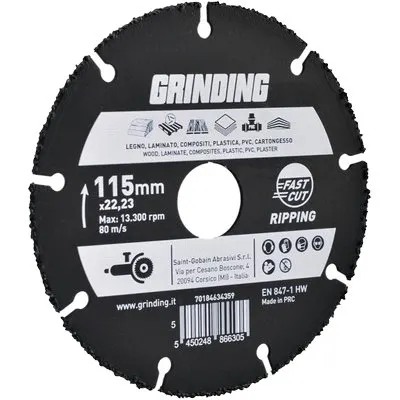 Disco Ripping Legno PVC Industrial Grinding MM 115X22,2 H.MM 1,2 — Punte, frese e dischi — rif. FERX.VIR7133436