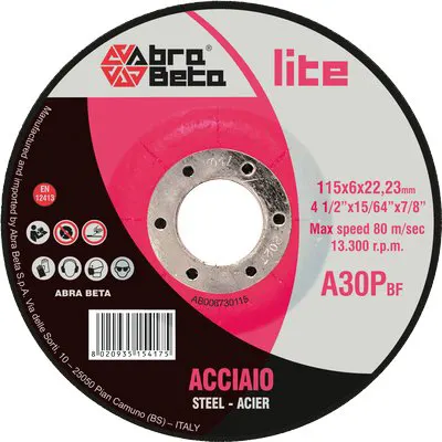 25PZ Disco Abrasivo Taglio Ferro Abrabeta MM 115X22,2 H.MM 6,0 — Punte, frese e dischi — rif. FERX.VIR7133714