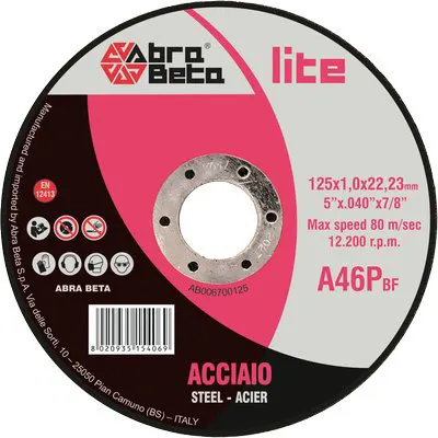 50PZ Disco Abrasivo Taglio Ferro Abrabeta MM 125X22,2 H.MM 1,0 — Punte, frese e dischi — rif. FERX.VIR7133716