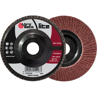 20PZ Disco Lamelle Radiali Corindone Abrabeta MM 115X22 Grana 80 — Punte, frese e dischi — rif. FERX.VIR7133752 20PZ Disco Lamelle Radiali Corindone Abrabeta MM 115X22 Grana 80 — Punte, frese e dischi — rif. FERX.VIR7133752