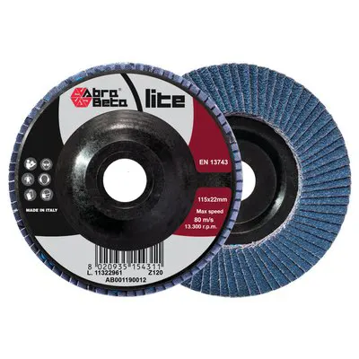 20PZ Disco Lamelle Radiali Zirconio Abrabeta MM 115X22 Grana 120 — Punte, frese e dischi — rif. FERX.VIR7133760 20PZ Disco Lamelle Radiali Zirconio Abrabeta MM 115X22 Grana 120 — Punte, frese e dischi — rif. FERX.VIR7133760