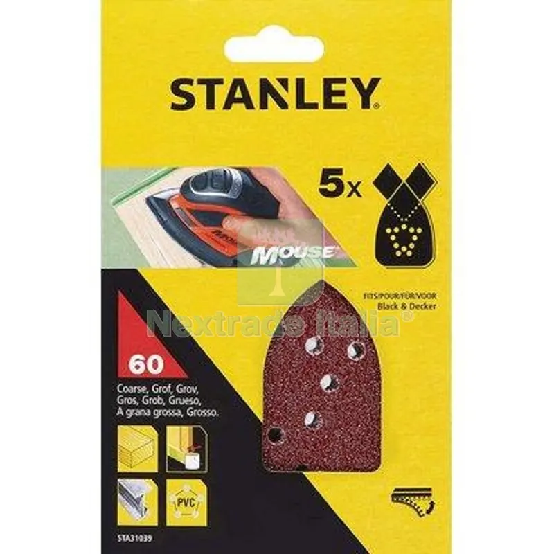 5CF CARTA ABRASIVA VELCRATA MOUSE BD GRANA 80 STA31004-XJ CF=PZ 5 GR 80 — Punte, frese e dischi — rif. FERX.VIR7134206
