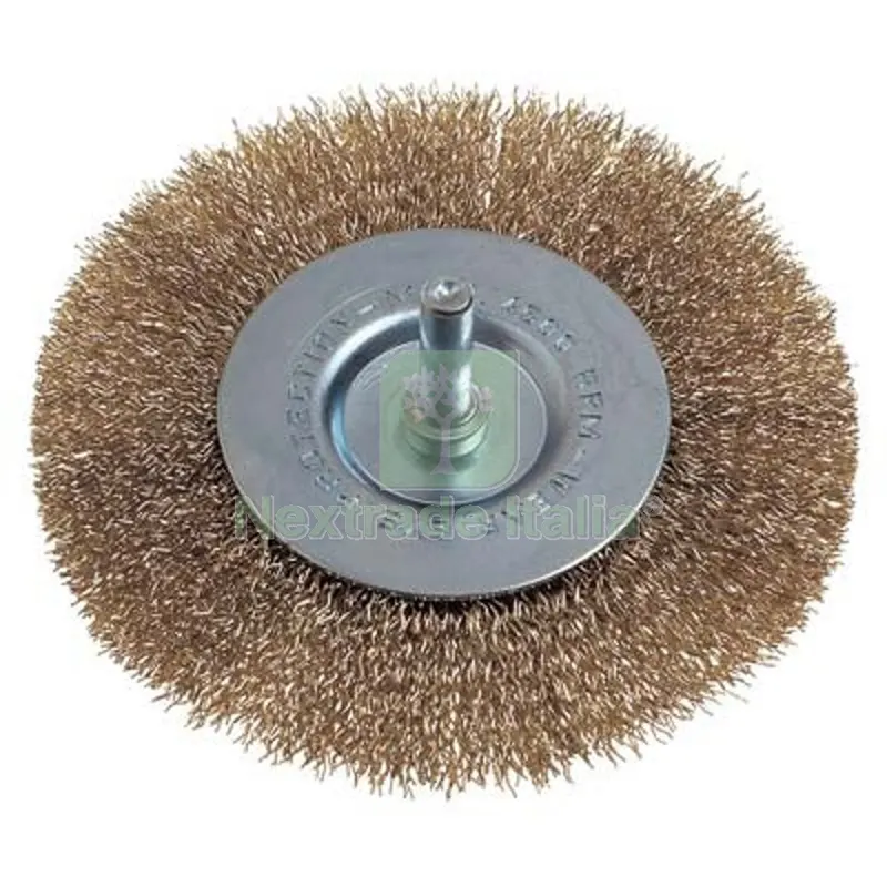 5PZ SPAZZOLA ACCIAIO CIRCOLARE + GAMBO PG 475.00 MM 100 G.MM 6X25 Mod 475.00 — Punte, frese e dischi — rif. FERX.VIR7137825