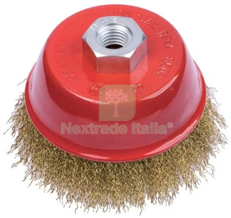 Spazzola Acciaio a Tazza + Filetto PG 485.50 MM 100 F.M14 Mod 48550 — Accessori e ricambi utensili elettrici — rif. FERX.VIR7138074 Spazzola Acciaio a Tazza + Filetto PG 485.50 MM 100 F.M14 Mod 48550 — Accessori e ricambi utensili elettrici — rif. FERX.VIR7138074