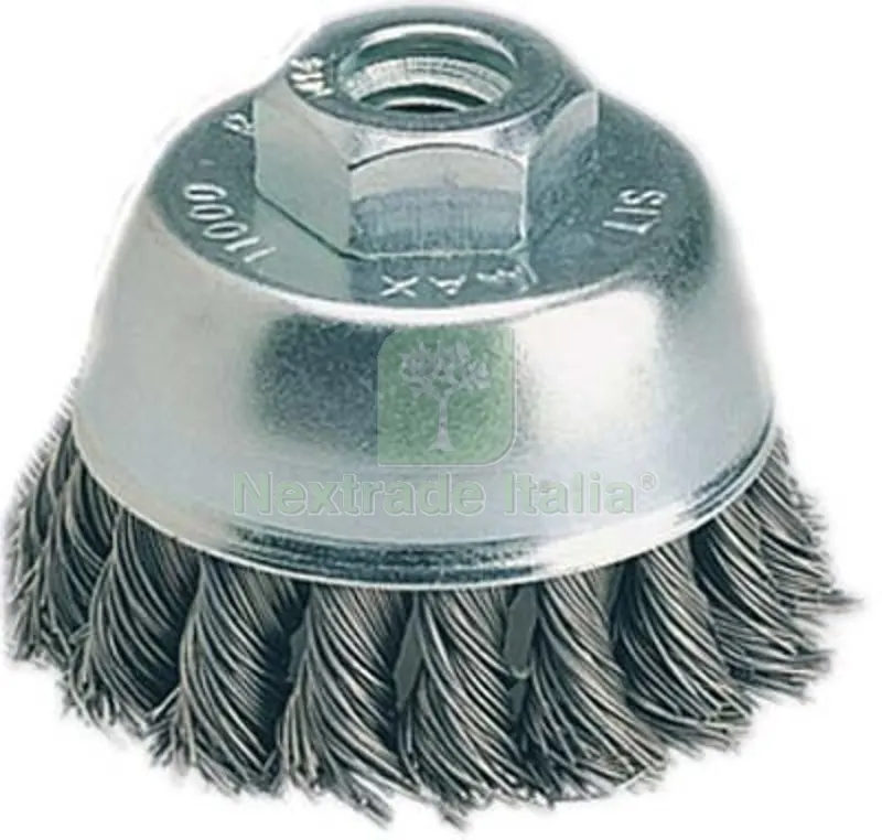 2PZ Spazzola Acciaio Ritorto a Tazza + Foro Cebo MM 70 F.M14 — Trapani e avvitatori — rif. FERX.VIR7138108