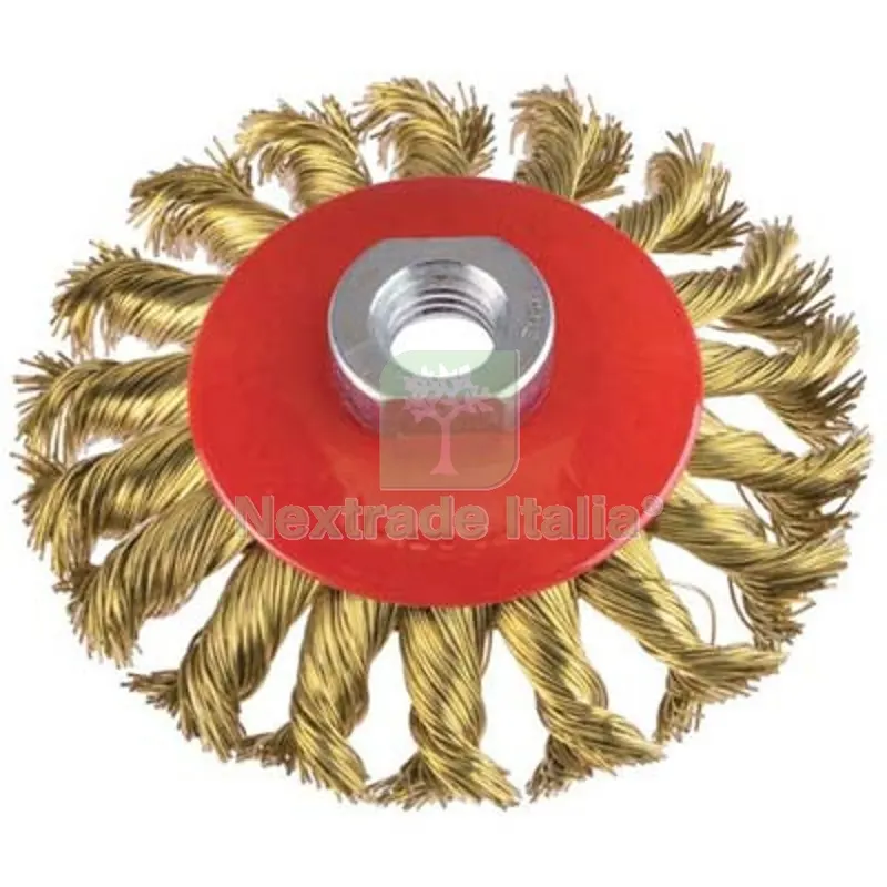 SPAZZOLA ACCIAIO RITORTO CONICA + FILETTO PG 468.35 MM 120 F.M14 — Punte, frese e dischi — rif. FERX.VIR7138121 SPAZZOLA ACCIAIO RITORTO CONICA + FILETTO PG 468.35 MM 120 F.M14 — Punte, frese e dischi — rif. FERX.VIR7138121