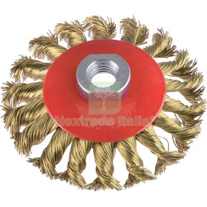 SPAZZOLA ACCIAIO RITORTO CONICA + FILETTO PG 468.30 MM 100 F.M14 — Punte, frese e dischi — rif. FERX.VIR7138125 SPAZZOLA ACCIAIO RITORTO CONICA + FILETTO PG 468.30 MM 100 F.M14 — Punte, frese e dischi — rif. FERX.VIR7138125