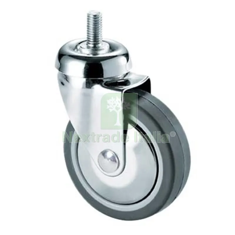 4PZ Ruota a Forcella Girevole Perno Filett 220B AVO A/Zincr/Gomma Grigia D.MM 40X18 F.MA 8X30 KG 20 Mxmm 8x30 — Ferramenta per legno e mobili — rif. FERX.VIR8323320