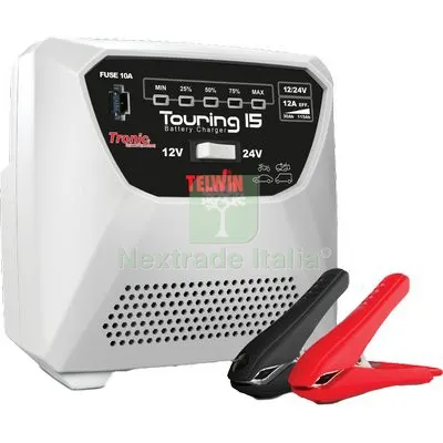 CARICABATTERIA TOURING 15 NEW TELWIN VOLT 12/24 AH 50-30/155-55 — Batterie e caricabatterie — rif. FERX.VIR7341061 CARICABATTERIA TOURING 15 NEW TELWIN VOLT 12/24 AH 50-30/155-55 — Batterie e caricabatterie — rif. FERX.VIR7341061