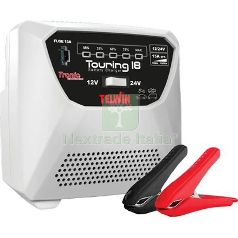 CARICABATTERIA TOURING 18 NEW TELWIN VOLT 12/24 AH 60-50/180-115 — Batterie e caricabatterie — rif. FERX.VIR7341062 CARICABATTERIA TOURING 18 NEW TELWIN VOLT 12/24 AH 60-50/180-115 — Batterie e caricabatterie — rif. FERX.VIR7341062