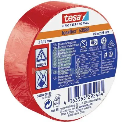 10PZ Nastro PVC Isolante IMQ Tesa Rosso MM 25 ML 25 — Casalinghi e organizzazione — rif. FERX.VIR7400327