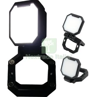 Proiettore LED COB Oyster Luce Quadra Ricaric 2000 Lumen CM 10,8X13,8 H.CM 4,3 + Magnete — Illuminazione — rif. FERX.VIR7400881