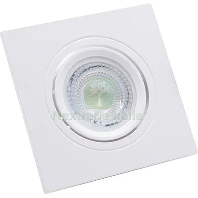 5PZ Faretto Incasso Quadrato Kliss Century Bianco MM 93X93 Orientabile — Illuminazione — rif. FERX.VIR7401510 5PZ Faretto Incasso Quadrato Kliss Century Bianco MM 93X93 Orientabile — Illuminazione — rif. FERX.VIR7401510