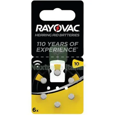 10CF Pila Apparecchio Acustico Rayovac 10 Varta Giallo CF=PZ 6 Colore Giallo Mod 10 — Caricabatterie e alimentatori — rif. FERX.VIR7401942