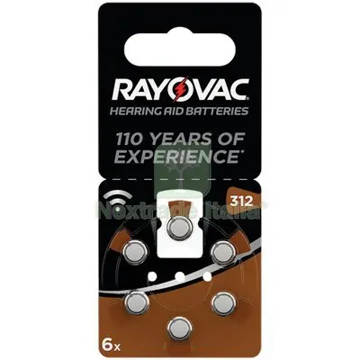 10CF Pila Apparecchio Acustico Rayovac 312 Varta Marrone CF=PZ 6 Colore Marrone Mod 312 — Caricabatterie e alimentatori — rif. FERX.VIR7401943