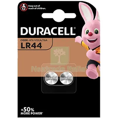 10CF Pila Specialistica LR44 Duracell Alcalina Volt 1,5 CF=PZ 2 — Batterie e caricabatterie — rif. FERX.VIR7402018 10CF Pila Specialistica LR44 Duracell Alcalina Volt 1,5 CF=PZ 2 — Batterie e caricabatterie — rif. FERX.VIR7402018