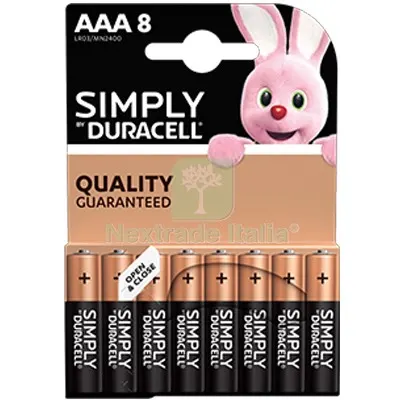 10CF PILA MINI STILO AAA SIMPLY DURACELL ALCALINA VOLT 1,5 CF=PZ 8 — Batterie e caricabatterie — rif. FERX.VIR7402019 10CF PILA MINI STILO AAA SIMPLY DURACELL ALCALINA VOLT 1,5 CF=PZ 8 — Batterie e caricabatterie — rif. FERX.VIR7402019