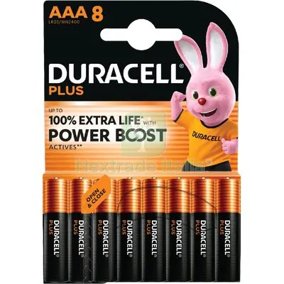 10CF PILA MINI STILO AAA PLUS POWER BOOST DURACELL ALCALINA VOLT 1,5 CF=PZ 8 — Batterie e caricabatterie — rif. FERX.VIR7402087